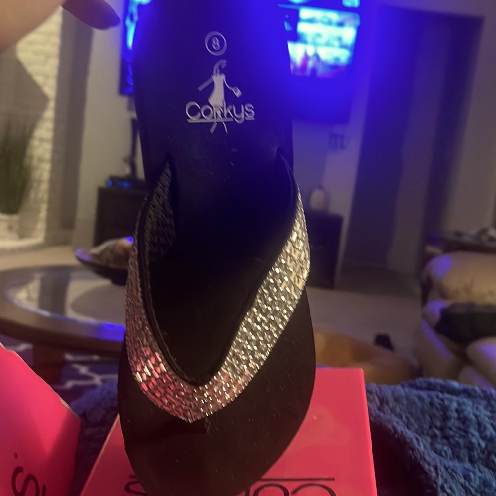 Rhinestone Corey’s sandals size 8. Never worn. New in box.